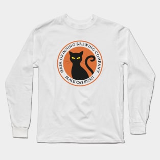 Black Cat Stout Grim Grinning Brewing Company Long Sleeve T-Shirt